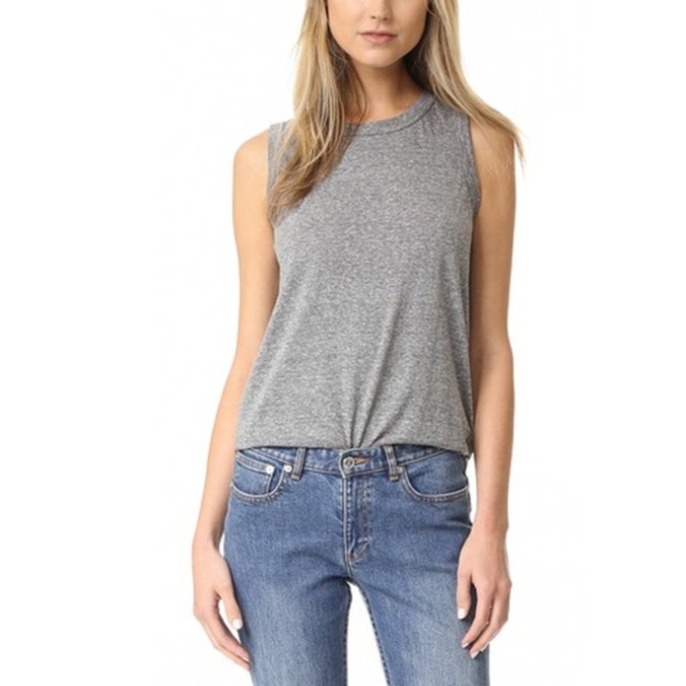 {Ann Taylor LOFT} Gray Muscle Tee Sz Small
